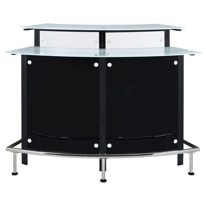 Coaster Keystone Curved Glass Top Home Bar Cabinet with Wine Storage - Black