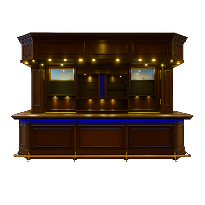 Orion Luxe LED Mahogany Home Bar