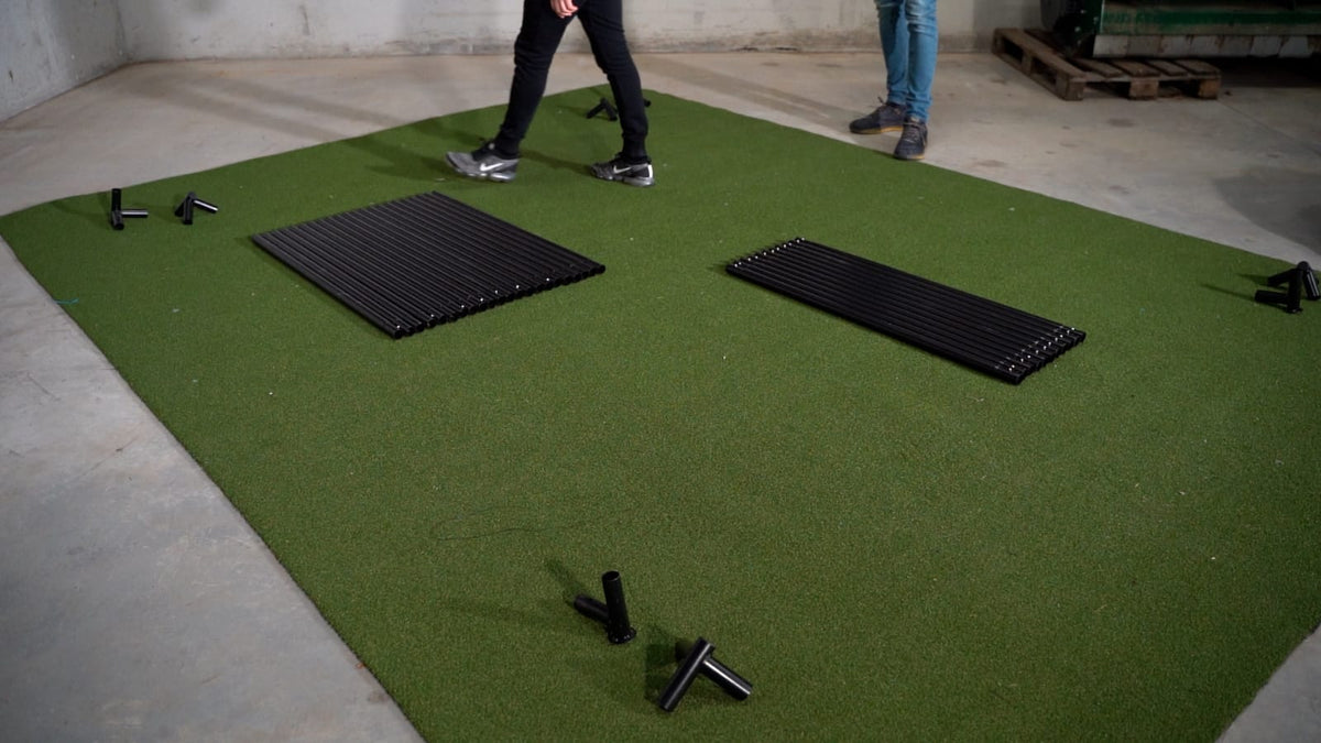 GolfBays SimBox Golf Simulator Enclosure with PRO+ Impact Screen and Side Barriers
