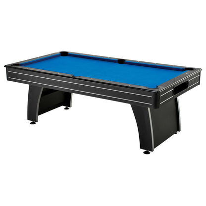 7-Foot Pool Table with Blue Cloth, Ball Return, Two Cues and Billiard Balls