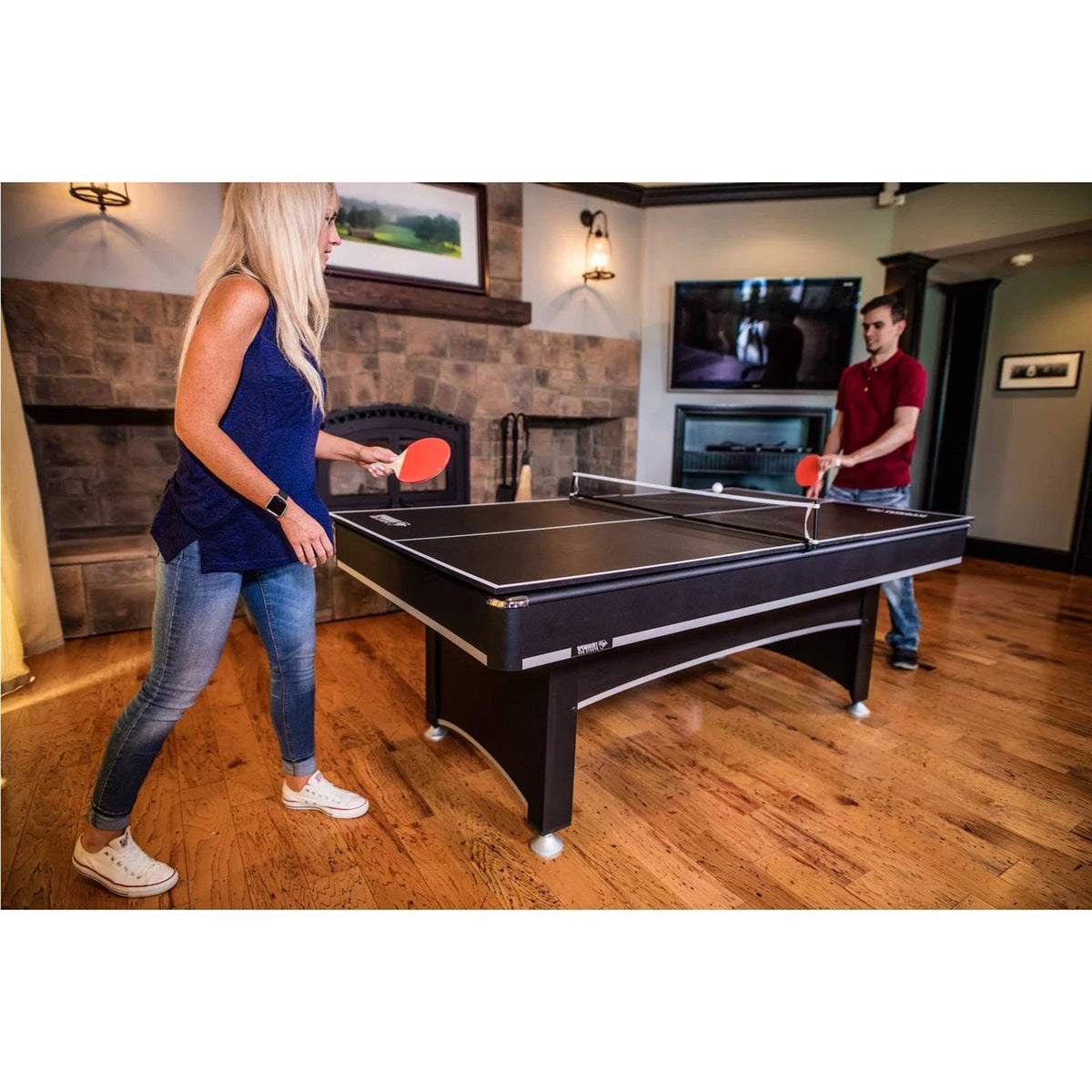 7-Foot 2-in-1 Pool Table and Table Tennis Conversion Top Set
