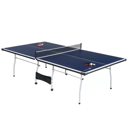 9-Foot Folding Table Tennis Table with Net, Two Paddles and Two Balls