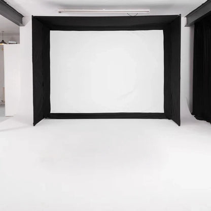 GolfBays EasySim Golf Simulator Enclosure with Lite Impact Screen and Black Surround