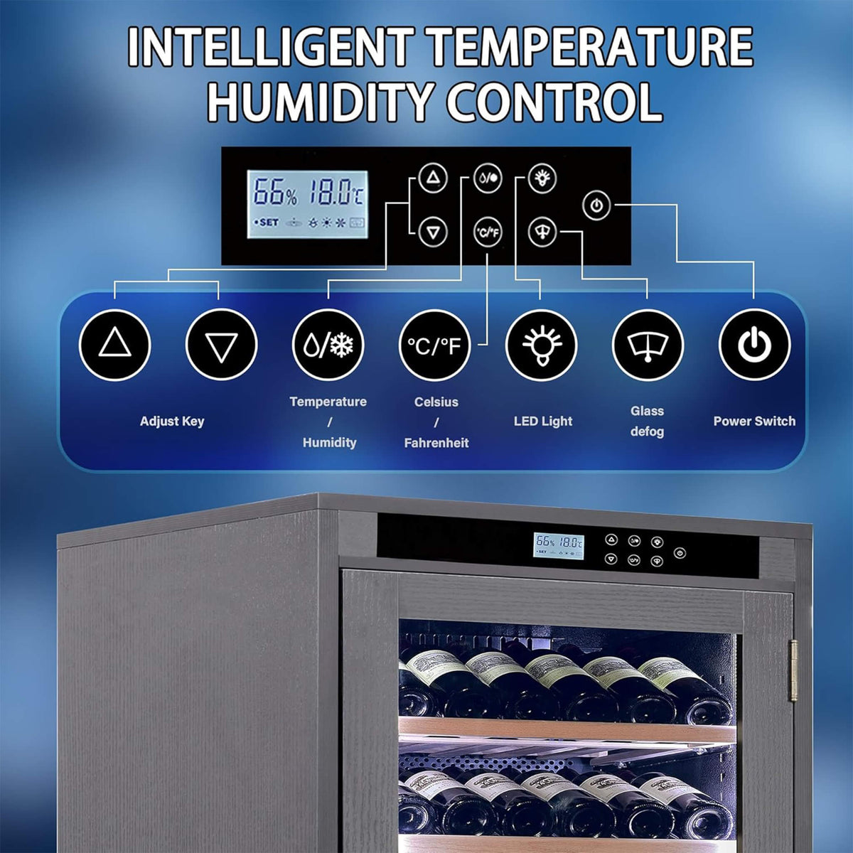 102-Bottle Temperature-Controlled Wine Cabinet with Multi-Tier Storage