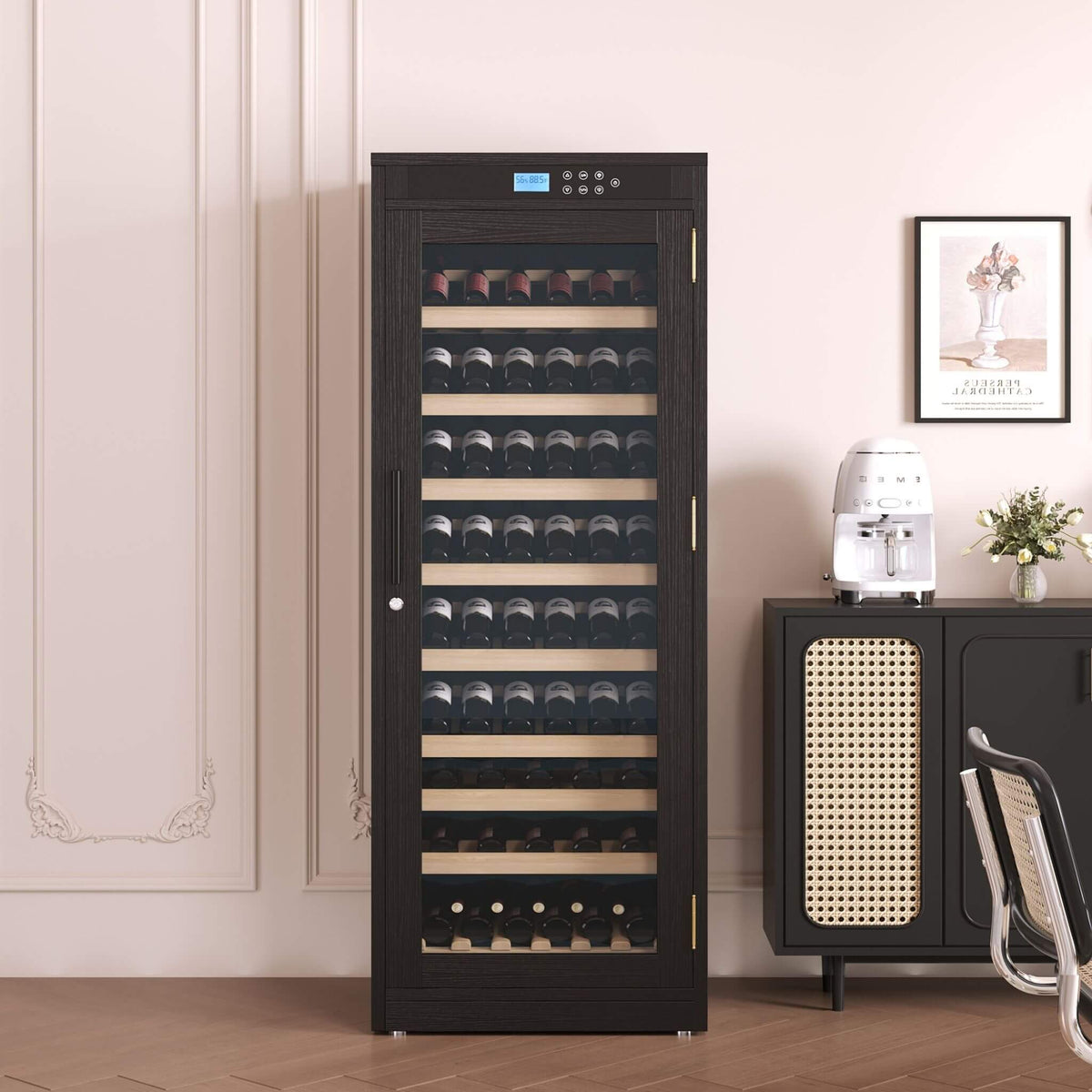 102-Bottle Temperature-Controlled Wine Cabinet with Multi-Tier Storage