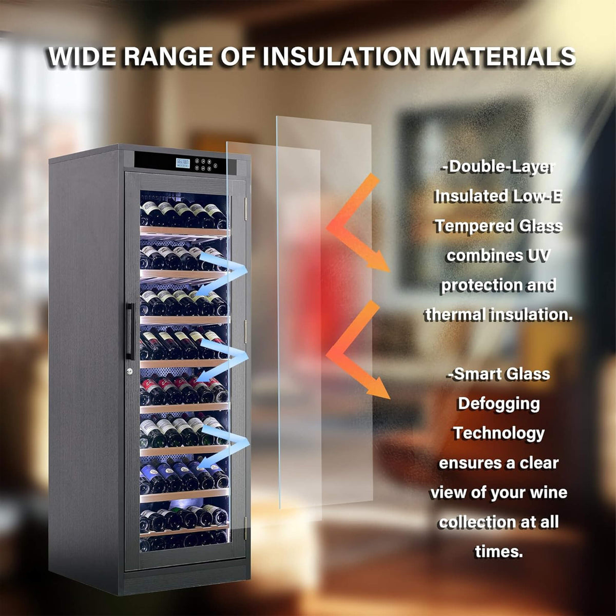 102-Bottle Temperature-Controlled Wine Cabinet with Multi-Tier Storage