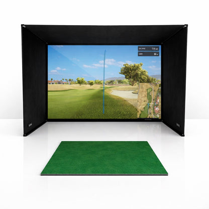 GolfBays SimBox Golf Simulator Enclosure with PRO+ Impact Screen and Side Barriers