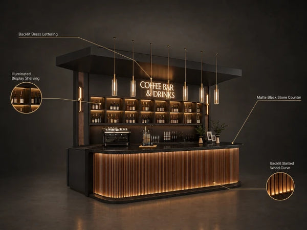 Nocturne Caffè & Cocktails Pro Home Bar by Lumenhaus — Feature Infographic